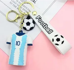 Messi Argentina Jersey No 10 Keychain | Football Keychain | Silicone | Lanyard | PVC Sculpture