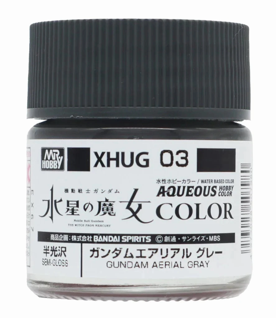 Mr. Hobby Aqueous Hobby Color Witch From Mercury XHUG03 Gundam Aerial Gray Semi Gloss 10ml Bottle Gift Idea