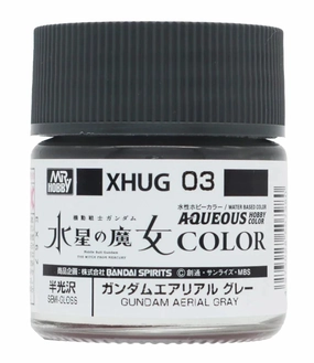 Mr. Hobby Aqueous Hobby Color Witch From Mercury XHUG03 Gundam Aerial Gray Semi Gloss 10ml Bottle Gift Idea