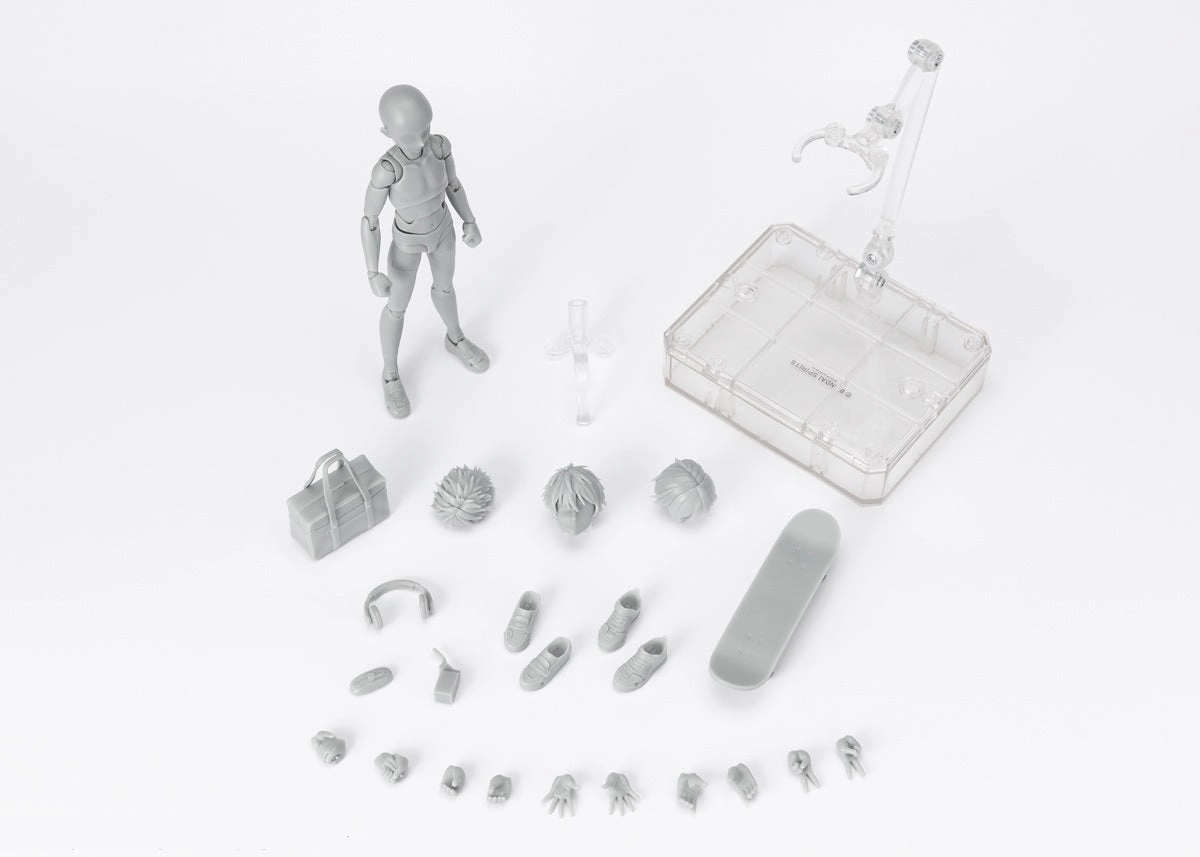 Animal Figure Licensed Product S.H. Figuarts Man Boy Male Body Kun (School Life Edition DX Set) Gray Action Figure