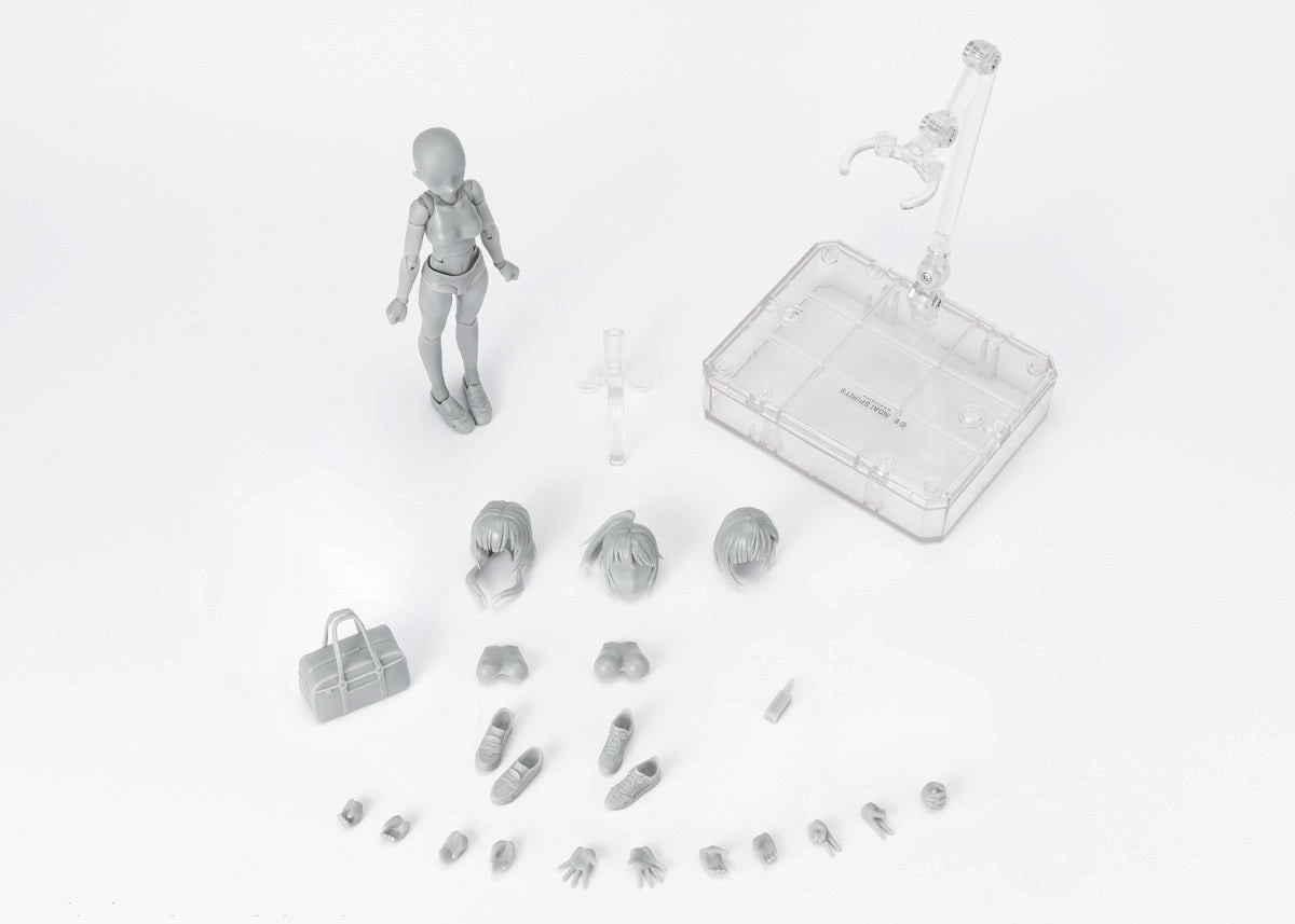 Science Model Gaming Hobby S.H. Figuarts Woman Girl Female Body Chan (School Life Edition DX Set) Gray Action Figure