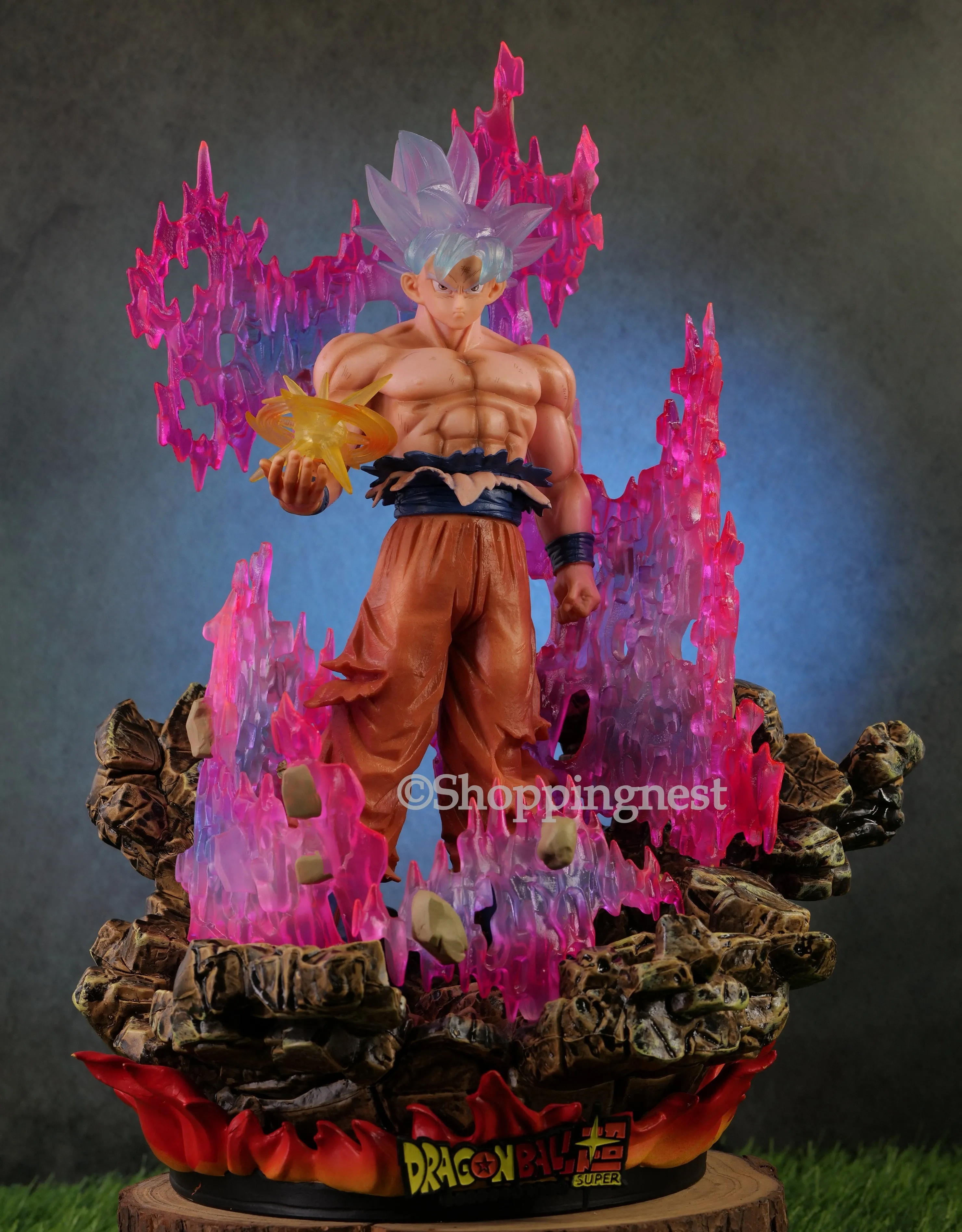 Gaming Hobby Dragon Ball Son Goku Super Saiyan Action Figure With Light   | 35 Cms |