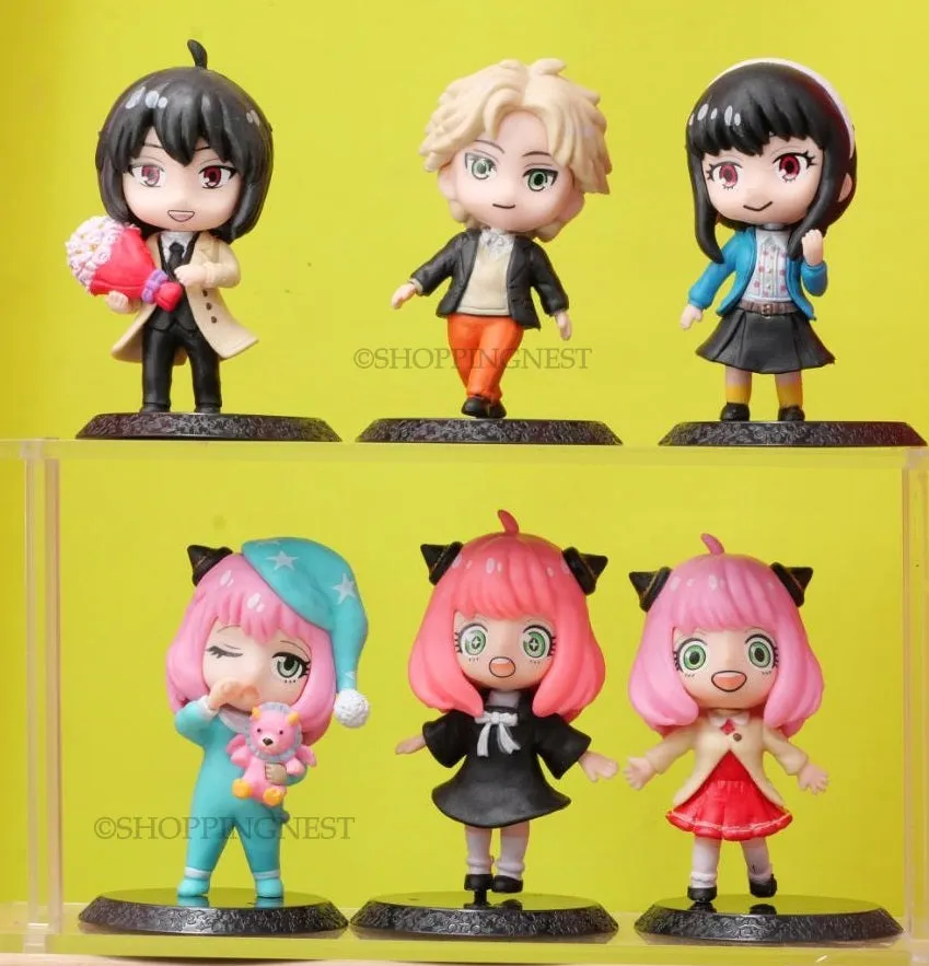 Designer Hobby Limited Decor Spy X Family | Set Of 6 Anime Action Figures Model C | 9-10 Cm |