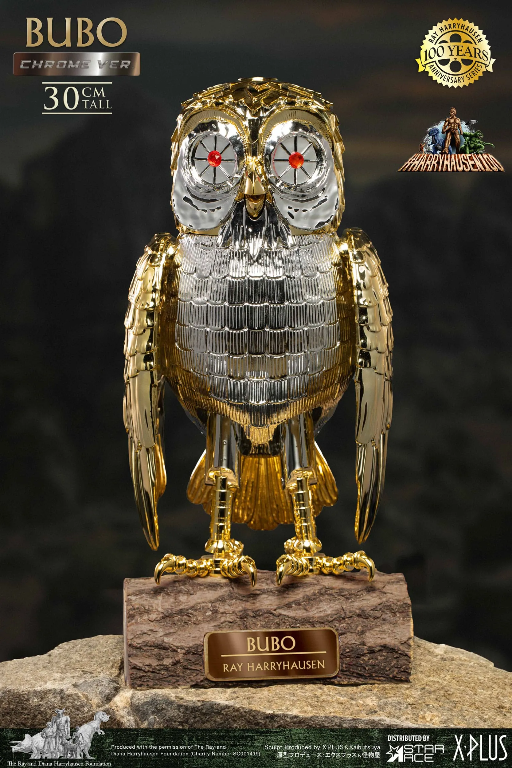 Star Ace Toys Ray Harryhausen's Bubo the Mechanical Owl Chrome Version Soft Vinyl Statue Self Esteem Nirvana Touch