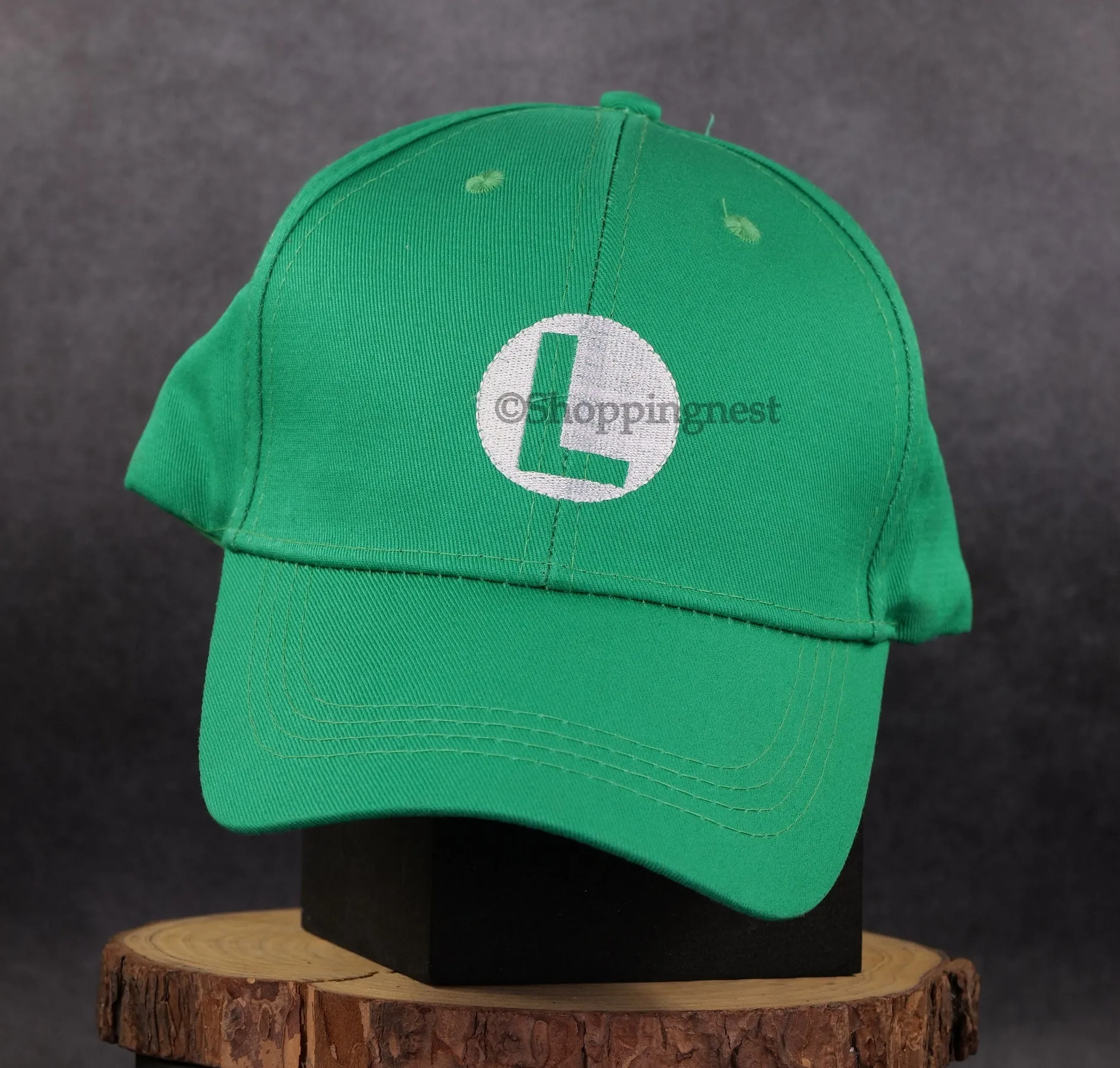 Painted Model Super Mario Bros Luigi ADULT Hat Green Cap Costume cosplay Halloween hat baseball cap