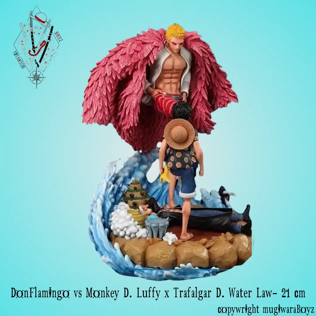 Figurine One Piece - Battle Doflamingo vs Monkey D. Luffy x Trafalgar D. Law Famous Painting