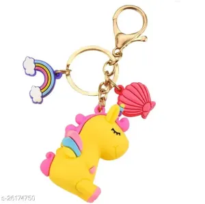 Sleeping Yellow Unicorn | 3D Keychain | Silicone Display Piece Superhero Product
