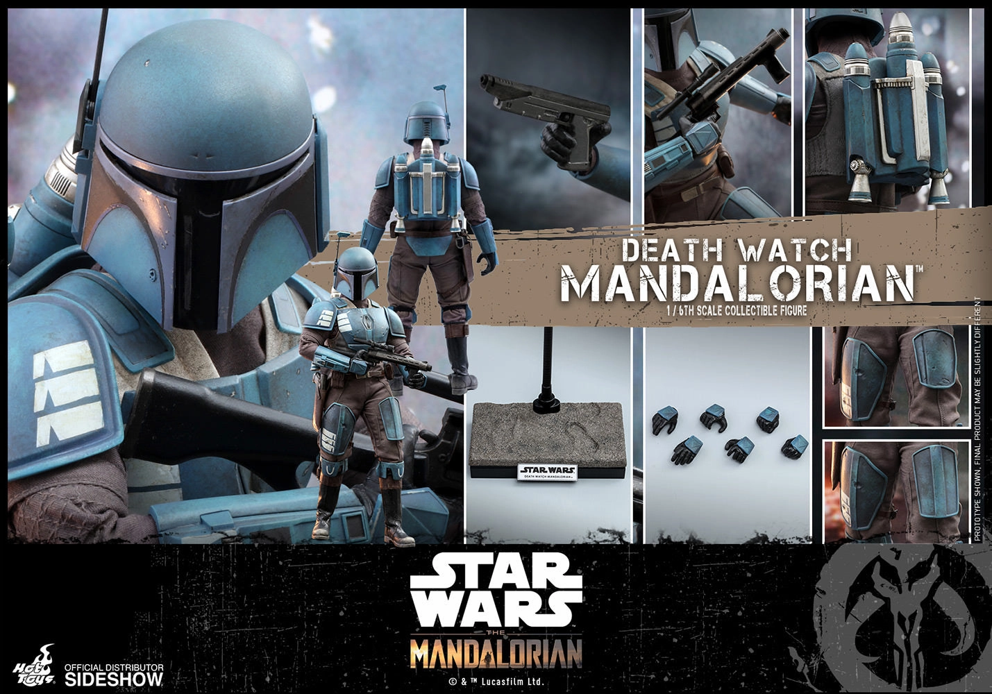 Hot Toys 1/6 Star Wars The Mandalorian Death Watch Mandalorian Sixth Scale Figure TMS026 Street Art