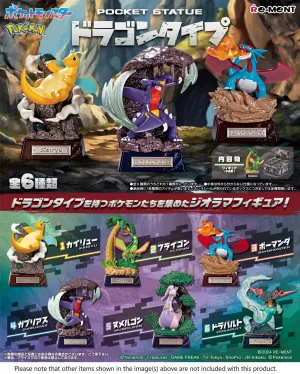 Re-Ment Pokemon Dragon Type Pocket Statue Trading Figures Box Set of 6 Miniature Toy Pixar Character